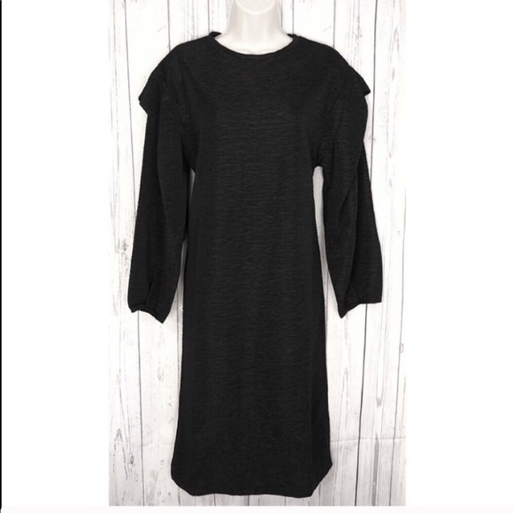 🆕 Zara textured pullover crew neck stretchy knee length long sleeve dr… - Picture 10 of 10
